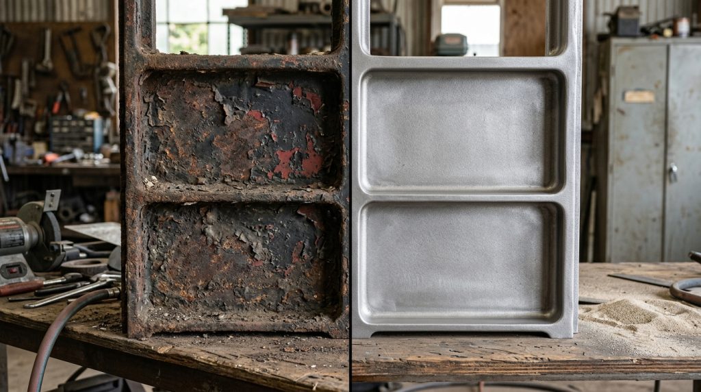 before/after of a Sandblasting Techniques